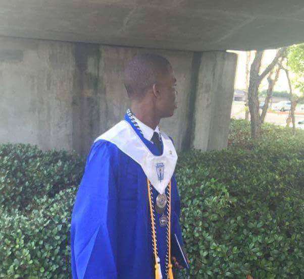 R.J. graduating from high school