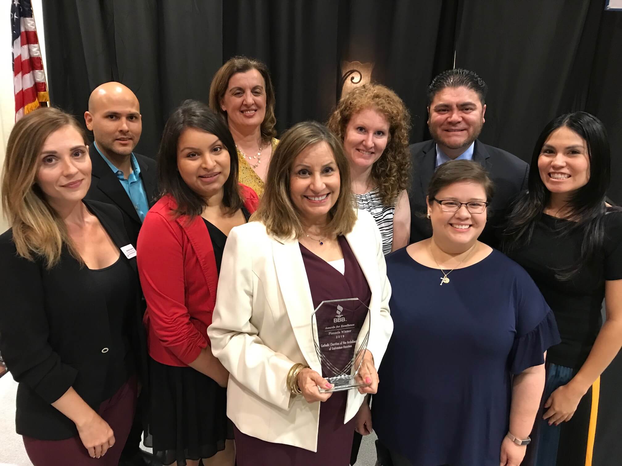 Catholic Charities receives 2019 Pinnacle Award from the Better Business Bureau (Houston)
