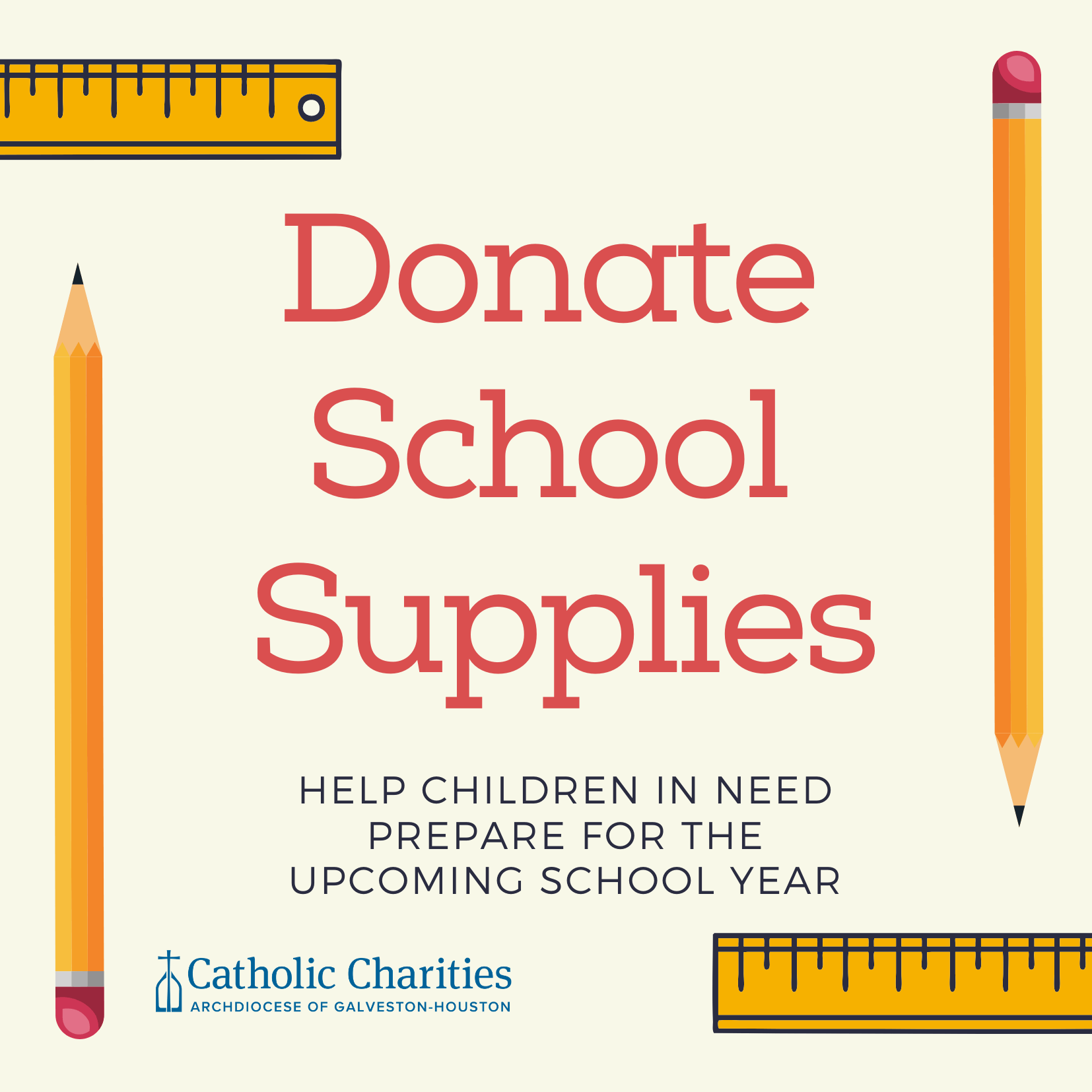 Donate school supplies and help children in need head back to school!