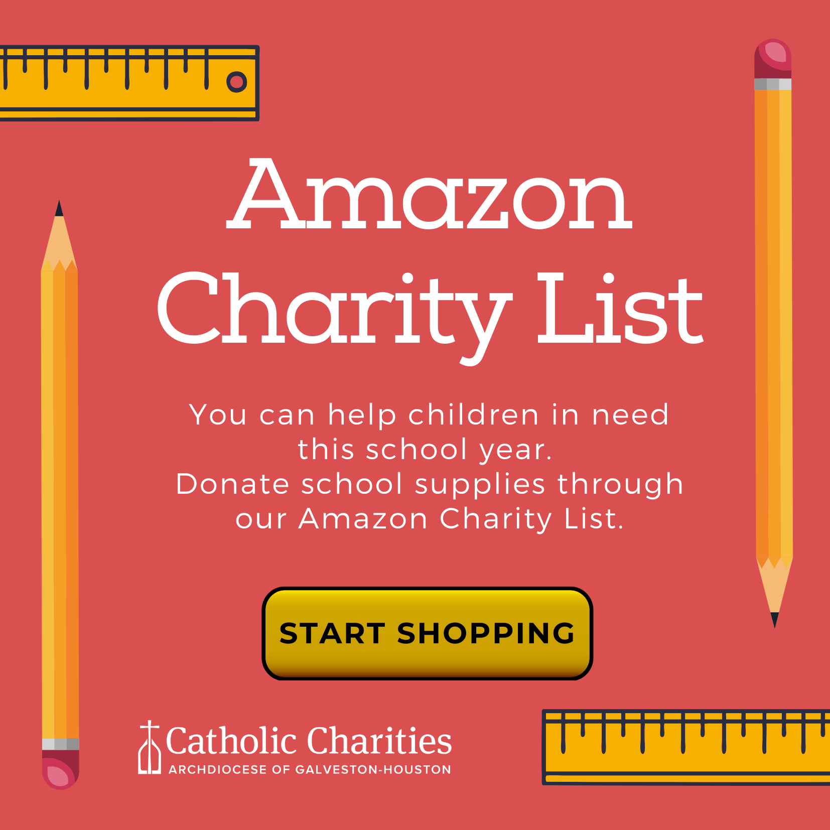 Shop Catholic Charities' Amazon Charity List to purchase school supplies for children in need.