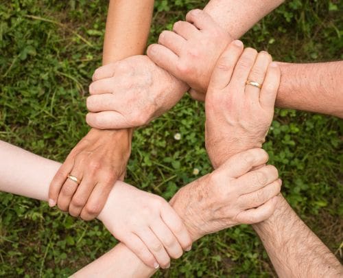 linked arms